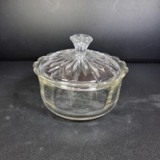 Vintage Clear Glass Candy Dish with Lid