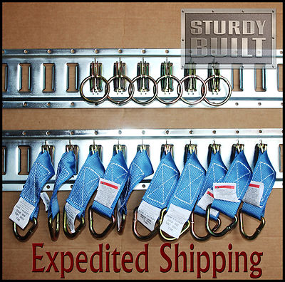 16pcs 10x E Track Tie Off & 6x E Track Ring Enclosed Trailer Truck Cargo Van 