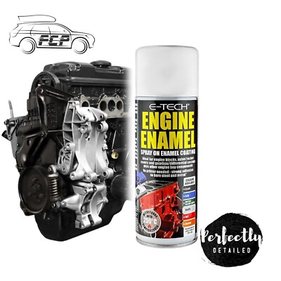 E-Tech 250c Hochtemperatur Auto Fahrrad alle Motor Emaille Spray auf Lack Beschichtung SCHWARZ