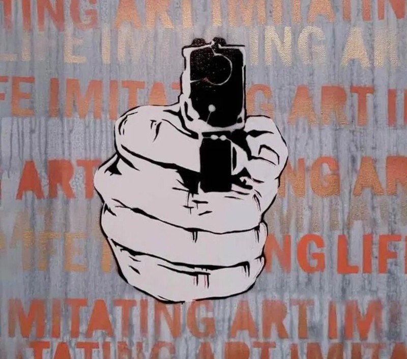 Gun Art, pop art, vintage illustration framed art