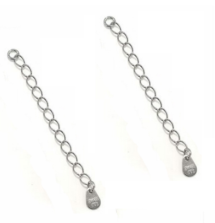 5 Pieces 5cm/2" 925 Sterling silver Extension Chain Necklace Extender