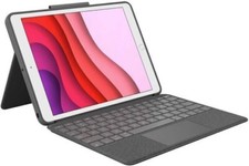 Logitech Combo Touch 920-009608 Keyboard Case for Apple iPad 7th 8th 9th - Gray