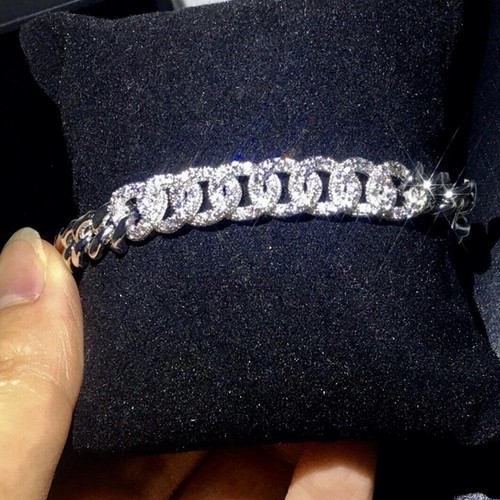 18K White Gold Filled Tennis Bracelet made w Swarovski Crystal Stone Gorgeous - Picture 18 of 26