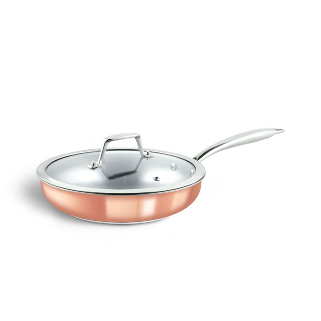 Kupfer-Stielpfanne mit Deckel 24 cm Kupfer-Stielpfanne mit Deckel 24 cm