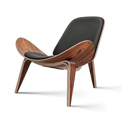 Pro Tall Lounge Chair Cowhide Leather Swivel Armchair Shell Chair