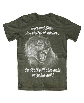 Wolf T-Shirt OLIV Walhalla Berserker Wikinger Viking Zirkus Löwe Tiger Zirkus