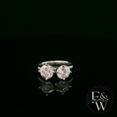 9ct White Gold Ring Farley And Weston Handmade Moissanite Cluster