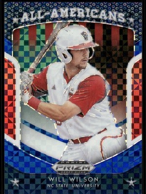 2019 Panini Prizm Draft Picks Prizms Red White and Blue #33 Will Wilson /99 - BB