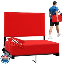 Stadium Seats with Back Support - Padded Portable Bleacher Seat with Handle S