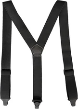 MELOTOUGH Airport Friendly Suspenders,NO buzz Plastic Clip 1.5 Y Back, Black 