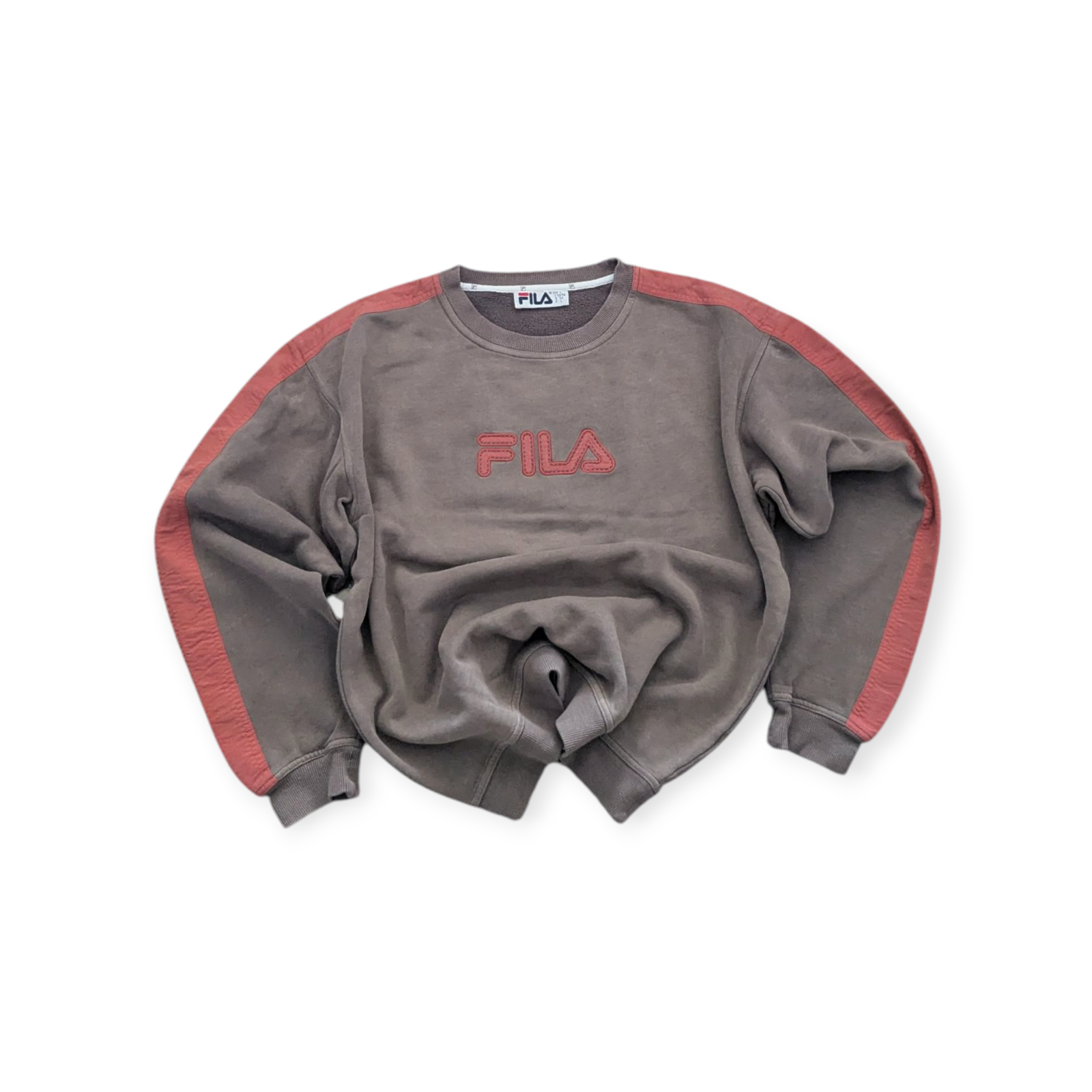 Fila Vintage retro Y2K Long sleeve Big Logo sweatshirt Mens Size L brown 90s