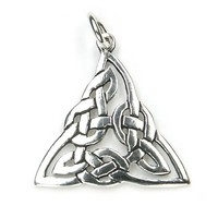 KettenanhäNger Dreieck 3,5Cm Silber 925 Keltische Knoten Skandinavisches Amulett