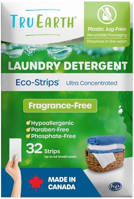 Compact Dry Laundry Detergent Sheets (Made in Canada), Unscented - Up to 64 L...