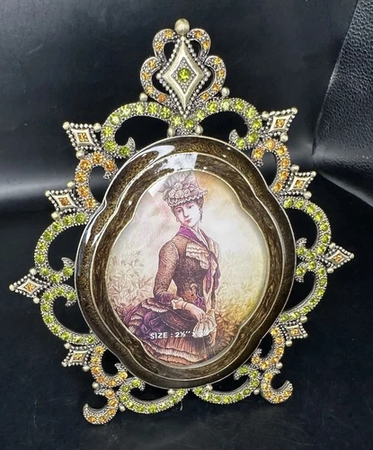 TIZO Jeweled Picture Frame 2 1/2 X 3 1/2 Photo  Standing