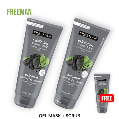 BUY 2 FREE 1 Freeman Charcoal Black Sugar Polishing Mask Scrub Vegan Detox 175ml