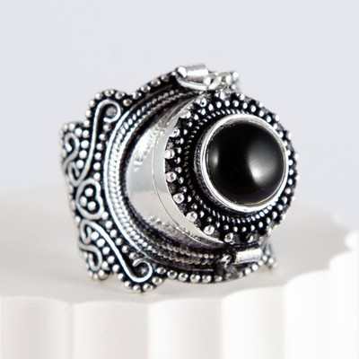 Silberring, Ring, 925 Sterlingsilber, Giftring, Geheimfach, massiv, edel, 59
