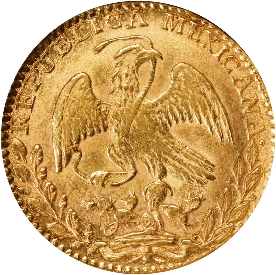 Mexico Gold 2 Escudos 1825-Mo JM Mexico City mint, NGC AU-58! Lustrous Near Mint - Image 2 of 4