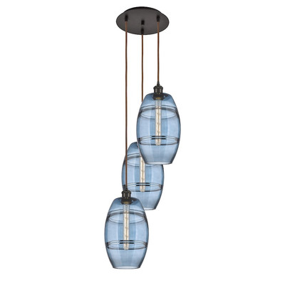 Innovations 113B-3 Vaz 3Lt 15'' Cord Multi Pendant, BZ/BL - 113B-3P-OB-G557-8BL