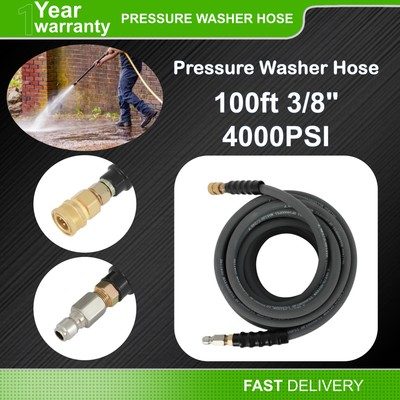 #ad 100FT 4800PSI Pressure Washer Hose With Couplers 3 8quot; Quick Connect Max 248°F $83.41