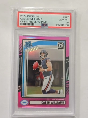 PSA 10 2024 Panini Donruss  Caleb Williams #327 Optic Preview Pink Prizm