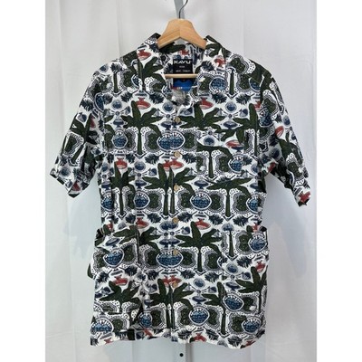 KAVU Men S Double Down Camp Shirt Wax N Wander Button Up Short Sleeve Multicolor