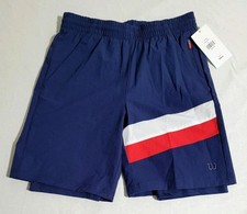 WILSON Youth Boys Size L Athletic Shorts With Liner Brief Zippered Pocket New