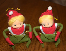 VINTAGE COMMONWEALTH of PENNSYLVANIA Stuffed Christmas Pixie Elf Set Of 2