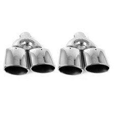 Sportauspuff Auspuffblende Chrom Edelstahl V2A 304 nur passend 2 Endrohr R+L