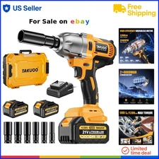 Cordless Impact Wrench Brushless 1200Nm Heavy Duty Power Impact Gun with Batt...