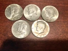 Kennedy Half Dollar 1964 90% Silver Lot of 5 (five)