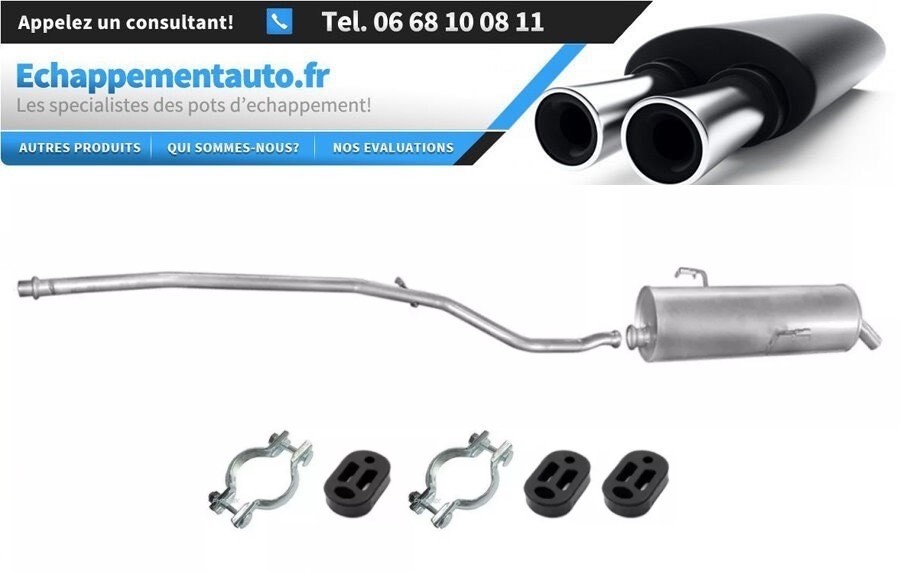Échappement Peugeot 206 anti bruit pour réparer une fuite de gaz de ligne de 2004