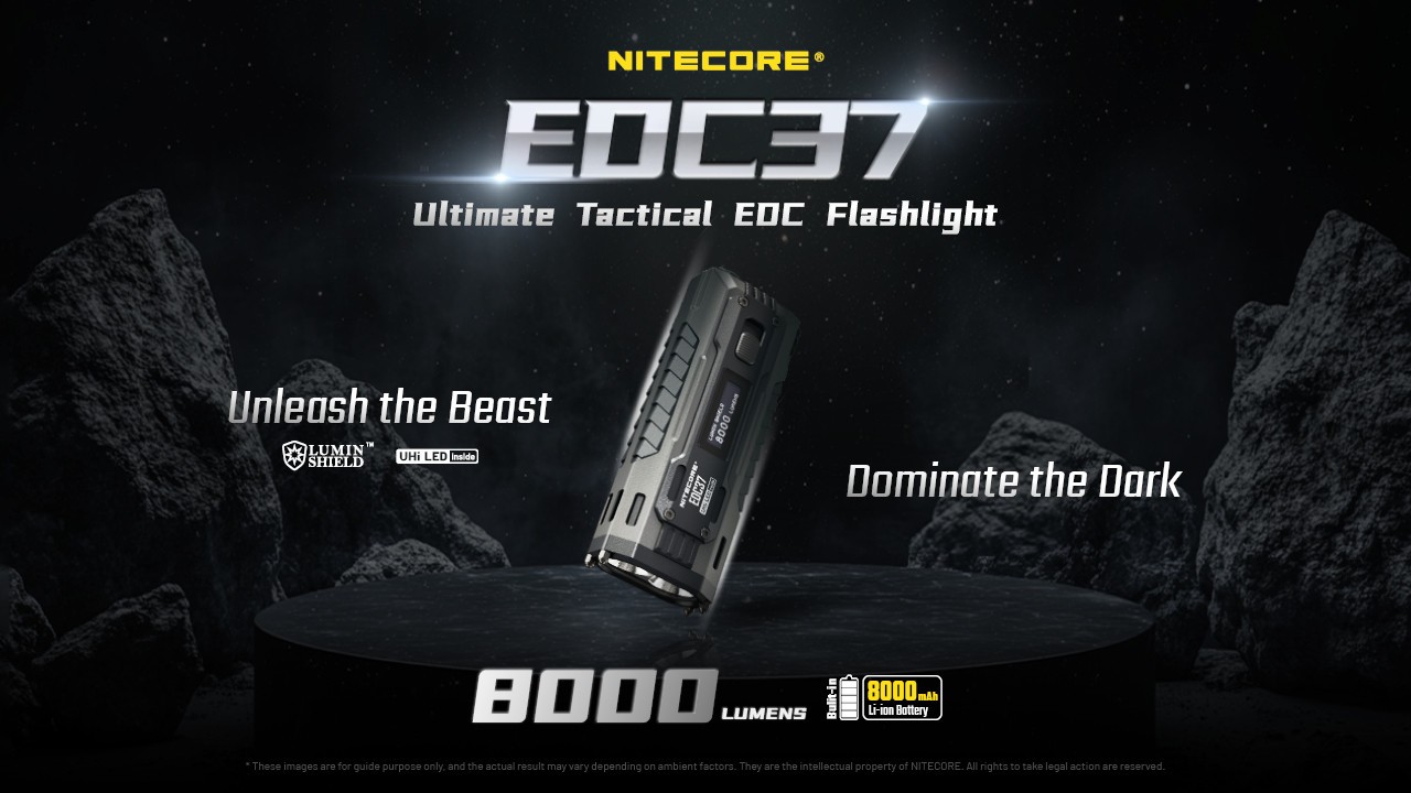 Nitecore EDC37 8000 Lumens USB-C Rechargeable Flat EDC Flashlight Torch