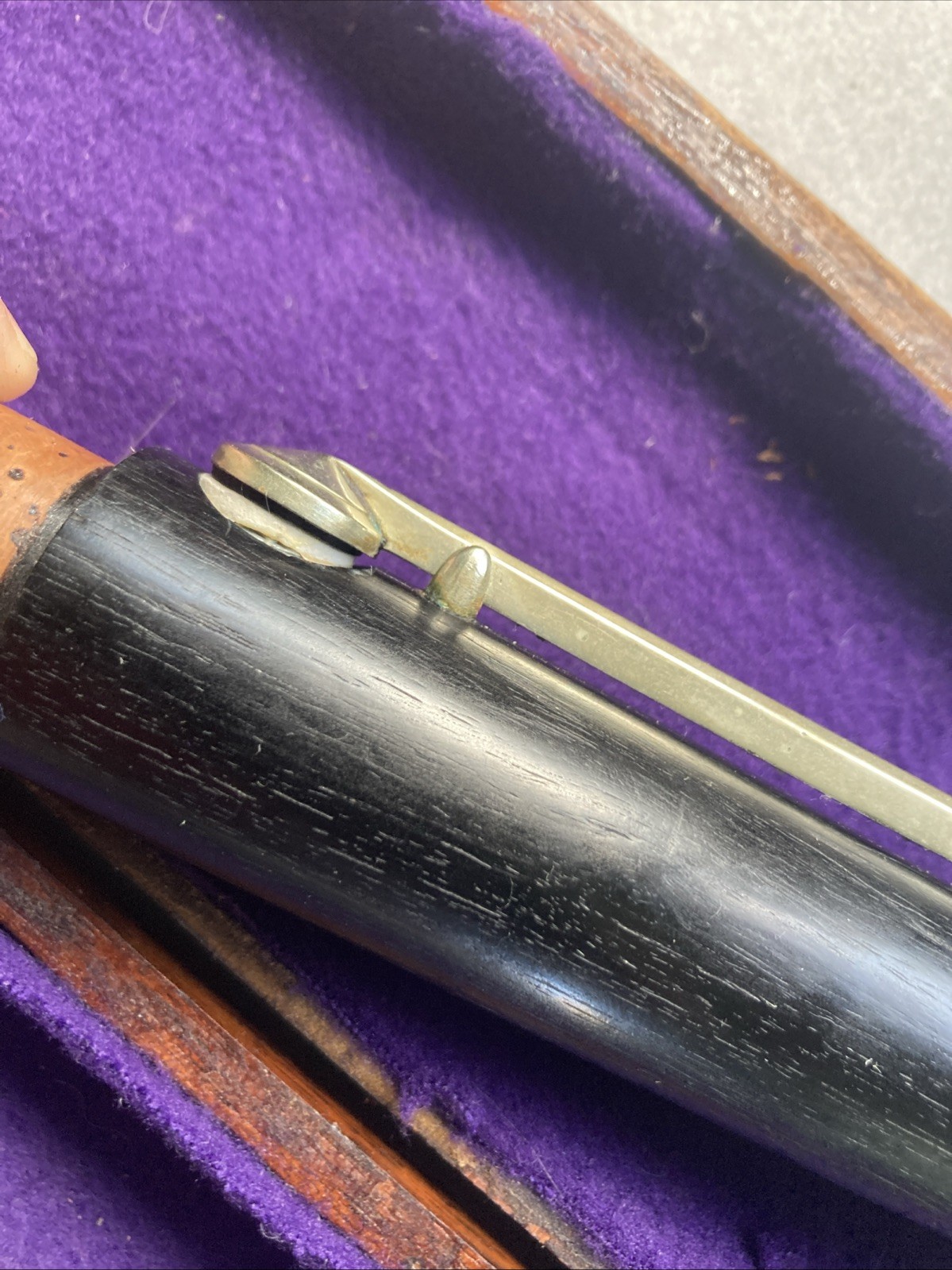 19th Century Grenadilla Flute , 10 key, 432-445Hz.  missing lower B Foot touch