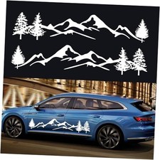 1 Pair 77.36'' Mountain Tree Forest Decals for Car Body Door Side Auto