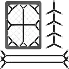 Bed Sheet Straps,6 PCS Secure and Fitted Sheet Straps for Full Size Bed,Adjustab