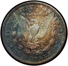 1921-D Morgan Dollar Choice AU Rainbow Toned Reverse