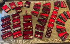 43 UNIQUE EARLY VINTAGE SALESMAN SAMPLE MINIATURE INSTRUMENTS WITH CASES