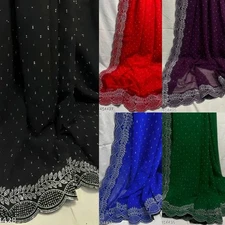 Women's Georgette Saree With Separate Blouse Piece