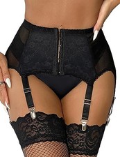 ohyeahlady Sexy Porte-jarretelles Dentelle avec 6 Clips Métalliques Guepière ...