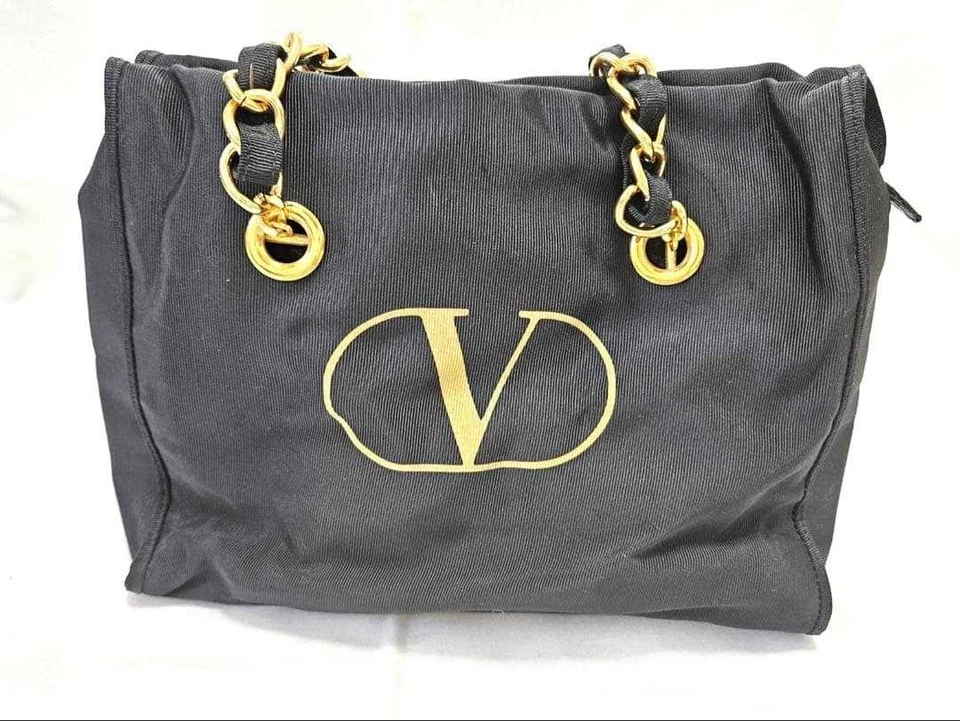 Bolso de Hombro VALENTINO Pequeño Logo Nylon Negro Para Mujer USADO DE JAPÓN Foto 3 de 4