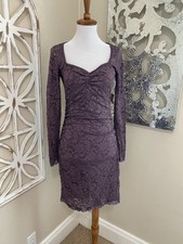 VTG 90S Y2K MODA INTERNATIONAL small WHIMSIGOTH BODYCON LONG SLEEVE DRESS