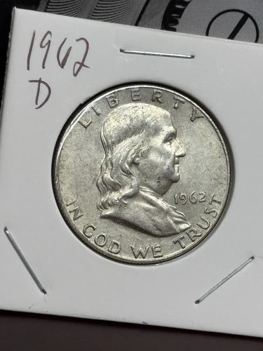 US 90% Silver - 1962 D Franklin Half Dollar Low Circulation – Nice Book Filler