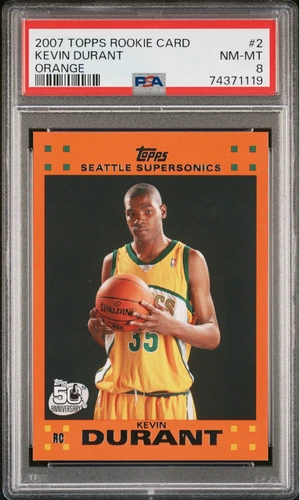 2007 Topps Kevin Durant Rookie RC Orange #2 PSA 8 NM-MT Supersonics Phoenix Suns