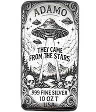 10 oz Silver Art Bar 999 - The Stars - Exclusive Ltd. Edition - Adamo Metals 73.92 per troy oz