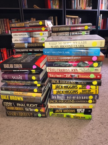 Lot of 40 Signed First Edition Hardcover Bestsellers Thrillers As New 