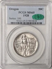 1928 Oregon Trail Commemorative Half Dollar PCGS MS-65 CAC