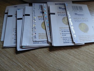 67x SANIFAIR Wert Bon Voucher 0 50 € Bahnhof Toilette Konvolut