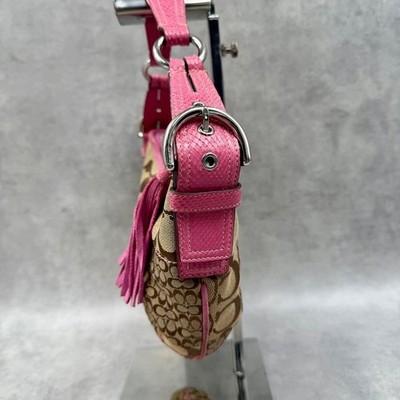バッグ vintagecoach patchwork pink shoulderbag COACH 3680 Y2K Vintage Patchwork Hobo Shoulder Bag Pink Canvas