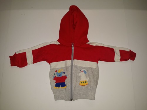 Vintage Toddler Hoodie CIRCUS CARNIVAL Theme Juggling Bear Dog 1980s Zip