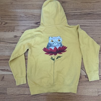 RIPNDIP Unisex Nermal Cat Yellow Hoodie Sweatshirt Size Small